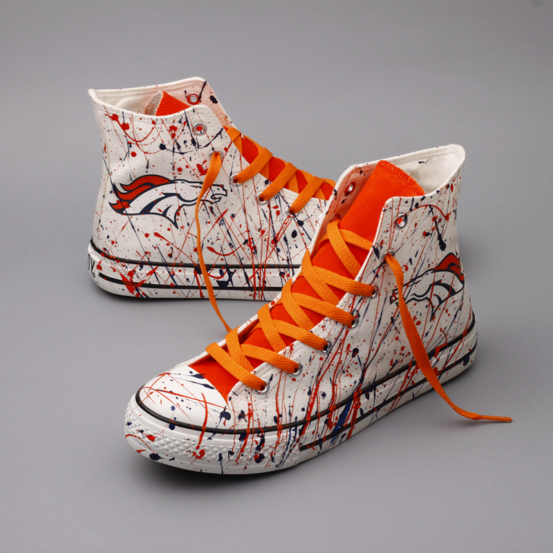 Men's NFL Denver Broncos Repeat Print High Top Sneakers 004